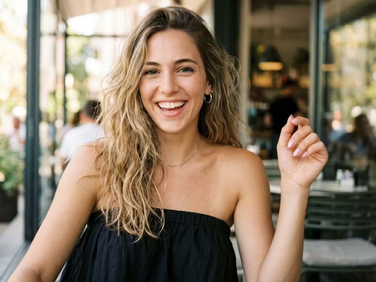 Happy bisexual couple laughing together on a date